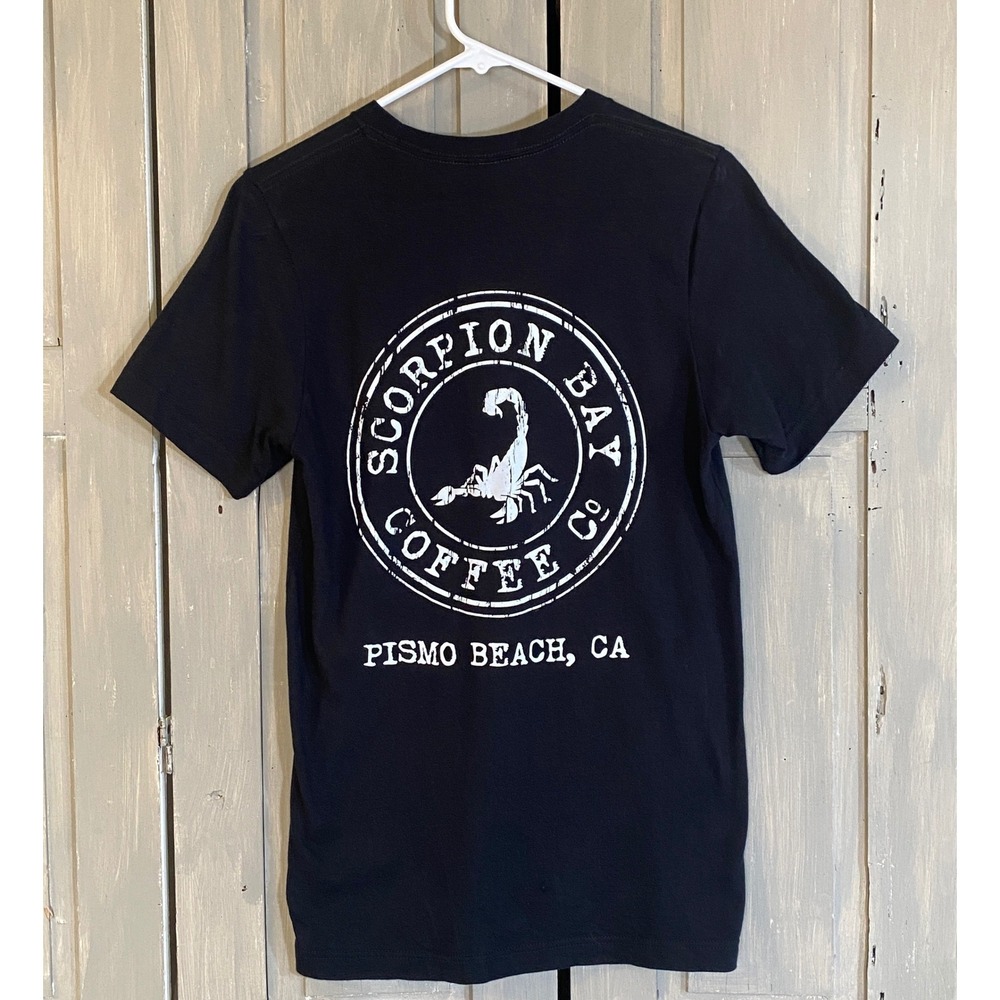 Scorpion‎ Bay Coffee Co Pismo Beach CA Black Graphic T-Shirt Unisex Small Vacay